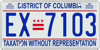 DC license plate EX7103