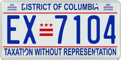 DC license plate EX7104