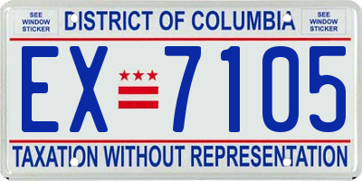 DC license plate EX7105