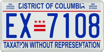 DC license plate EX7108