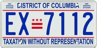 DC license plate EX7112