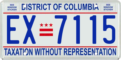 DC license plate EX7115