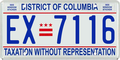 DC license plate EX7116