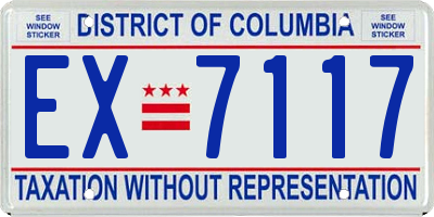 DC license plate EX7117