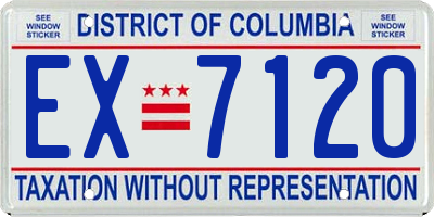 DC license plate EX7120