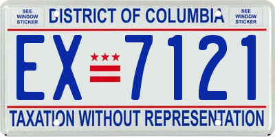 DC license plate EX7121