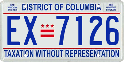 DC license plate EX7126