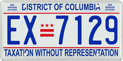 DC license plate EX7129