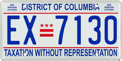 DC license plate EX7130