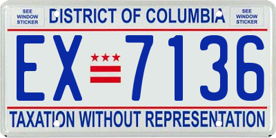 DC license plate EX7136