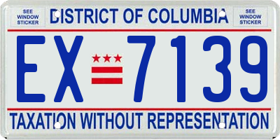 DC license plate EX7139