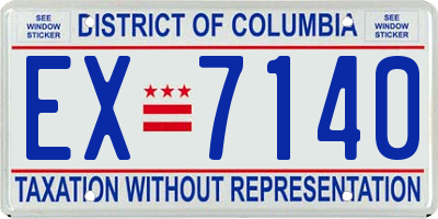 DC license plate EX7140