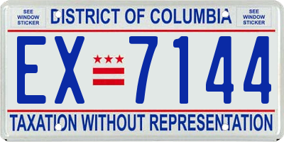 DC license plate EX7144