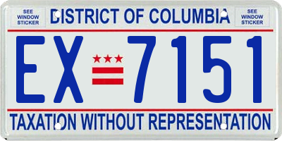 DC license plate EX7151