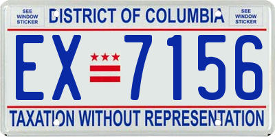 DC license plate EX7156