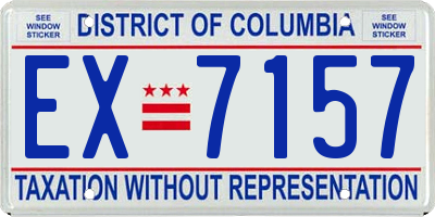 DC license plate EX7157