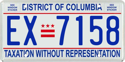 DC license plate EX7158