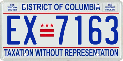 DC license plate EX7163