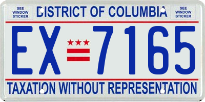 DC license plate EX7165
