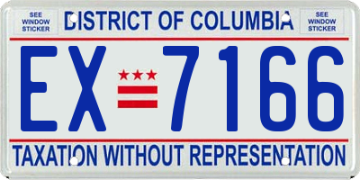 DC license plate EX7166