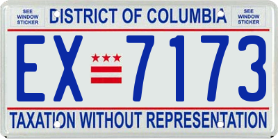 DC license plate EX7173
