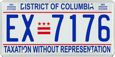 DC license plate EX7176