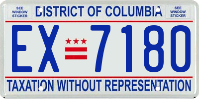 DC license plate EX7180