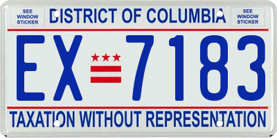 DC license plate EX7183