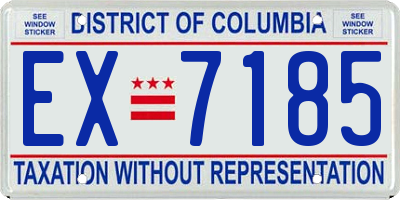 DC license plate EX7185