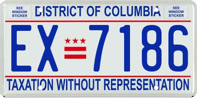 DC license plate EX7186