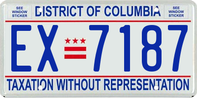 DC license plate EX7187