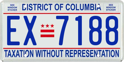 DC license plate EX7188