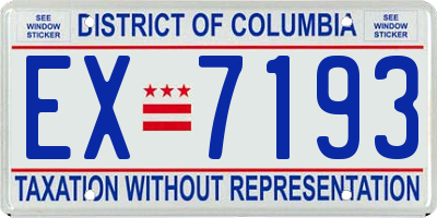 DC license plate EX7193