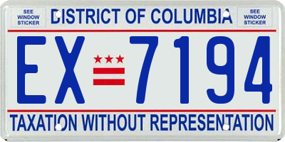 DC license plate EX7194