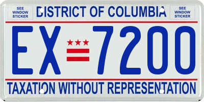 DC license plate EX7200