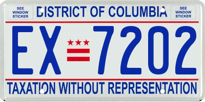 DC license plate EX7202