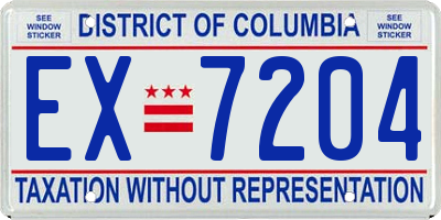DC license plate EX7204