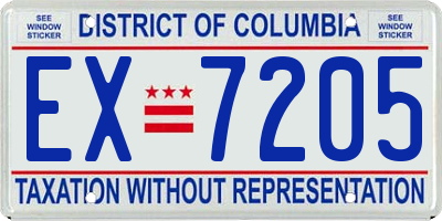 DC license plate EX7205