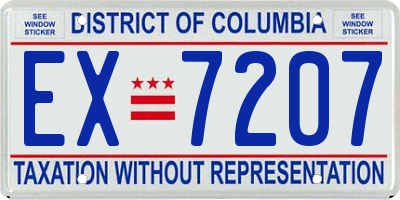 DC license plate EX7207
