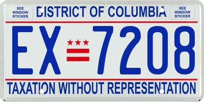 DC license plate EX7208