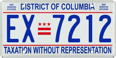 DC license plate EX7212