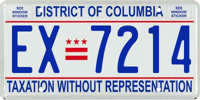 DC license plate EX7214