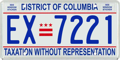 DC license plate EX7221