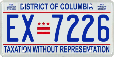 DC license plate EX7226