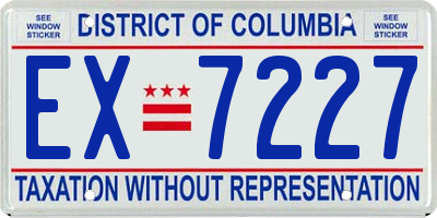 DC license plate EX7227