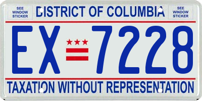 DC license plate EX7228