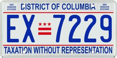 DC license plate EX7229