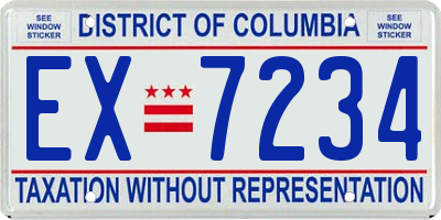 DC license plate EX7234