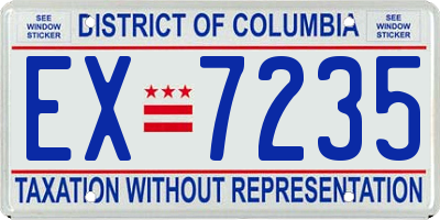 DC license plate EX7235