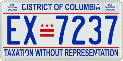 DC license plate EX7237